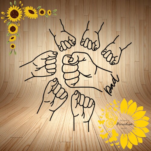Dads Custom Personalized Fist T-Shirt Design